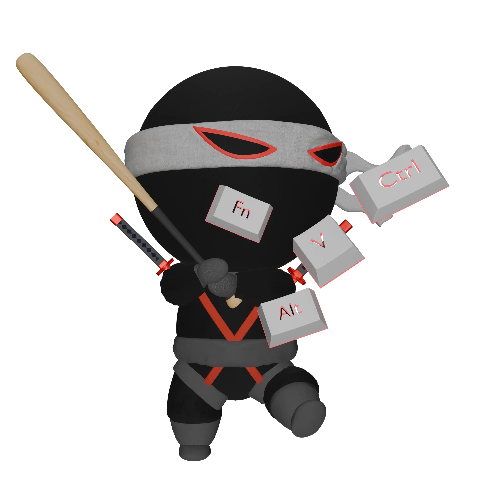 QaNinjas mascot with headset symbolizing communication and tech support.